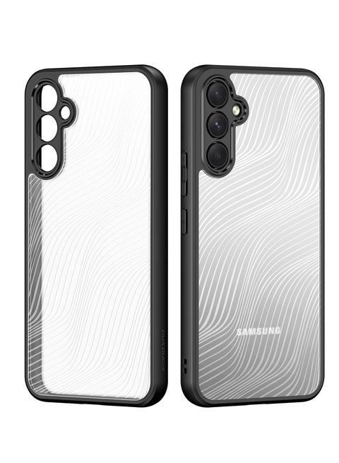 جراب ايمو دوكس دوكيس شفاف مضاد للاصفرار [غطاء خلفي صلب من البولي كربونات ومن السيلكون ] جراب واقٍ مقاوم للصدمات متوافق مع Samsung Galaxy A34 (أسود)