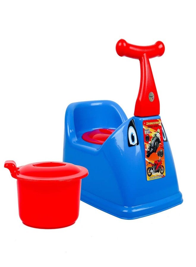 Zerya Toilet Trainer Baby Potty Seat 1234 Scooter Designed With Removable Bowl & Closing Lid Potty Seat (Blue) - Image 1