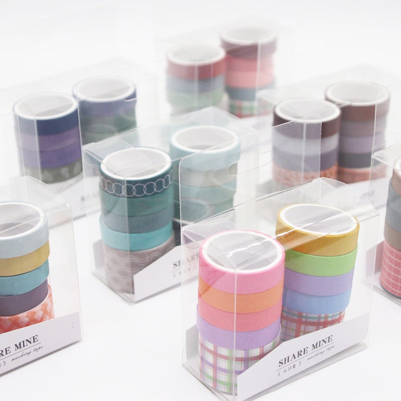 New Solid Color Salt System And Paper Tape 10 Rolls Suit Student Basic Diary Hand Account Material Diy Decorative Stickers - Image 2