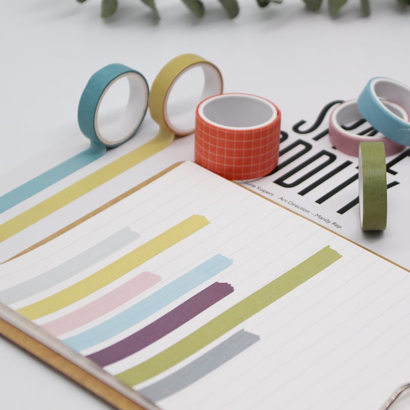 New Solid Color Salt System And Paper Tape 10 Rolls Suit Student Basic Diary Hand Account Material Diy Decorative Stickers - Image 4