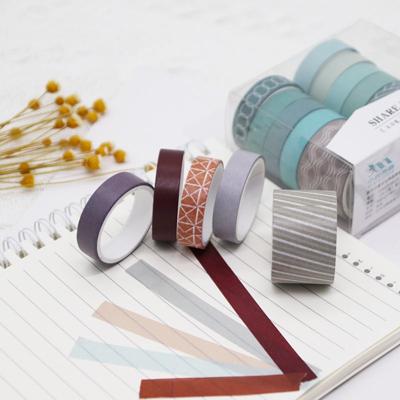 New Solid Color Salt System And Paper Tape 10 Rolls Suit Student Basic Diary Hand Account Material Diy Decorative Stickers - Image 5