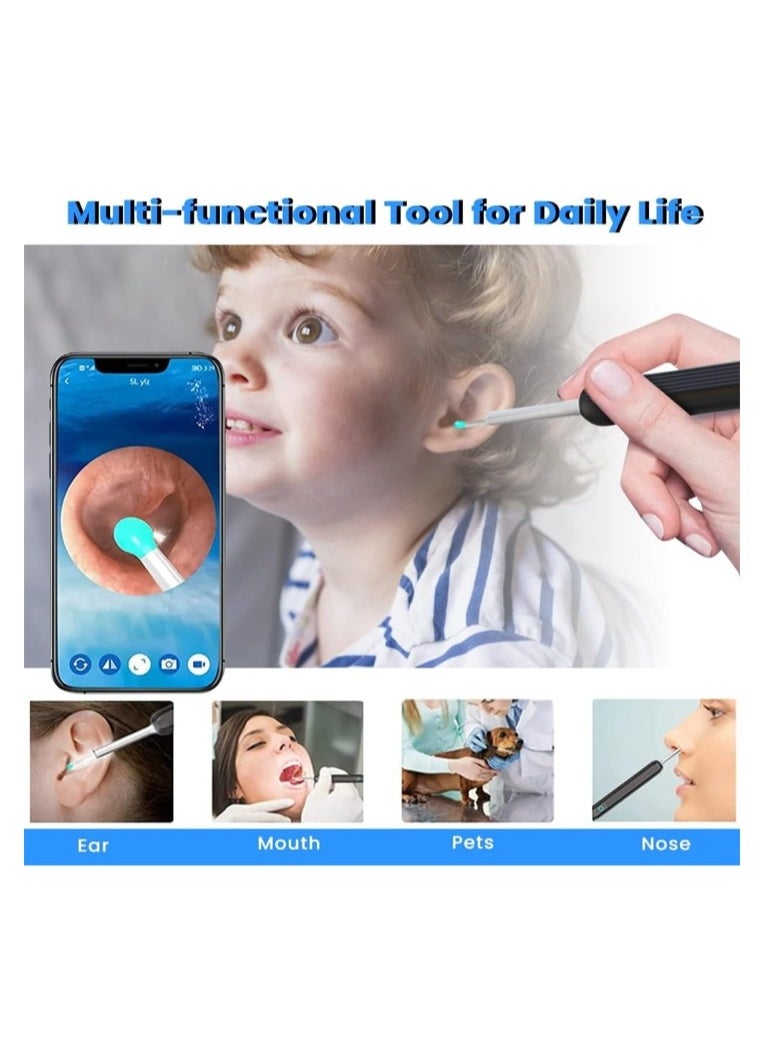 Ear Wax Removal Earwax Remover Tool with 8 Pcs Ear Set, Wi-Fi Visible Wax Elimination Spoon, Earwax Removal Kit with Light