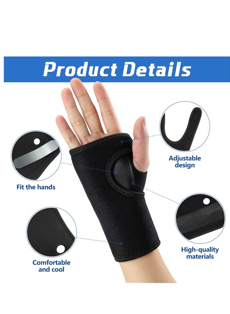 KASTWAVE 2 Pieces Night Wrist Sleep Support Brace, for Night Wrist Sleep Support Brace Wrist Splint Stabilizer, Help With Carpal Tunnel and Wrist Pain Relief Adjustable, Fitted (Black,Classic Style) - Image 2