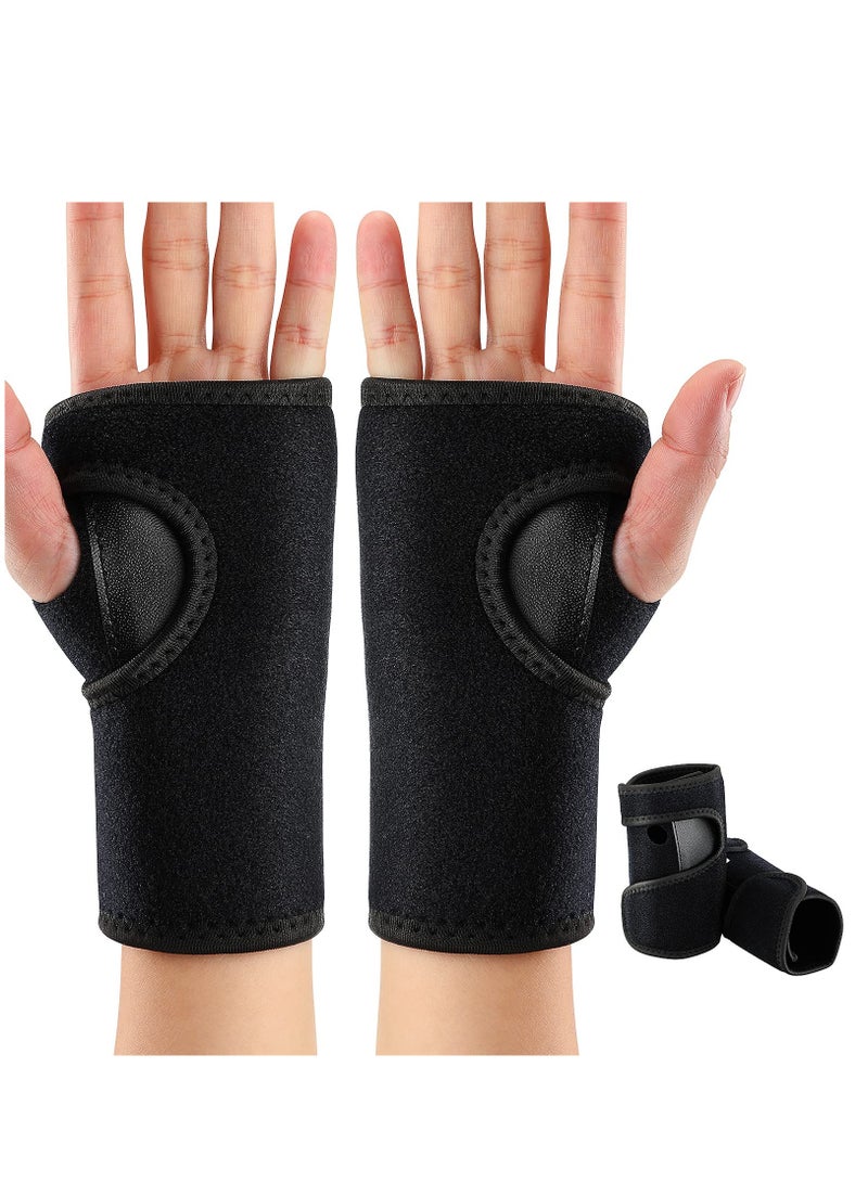 KASTWAVE 2 Pieces Night Wrist Sleep Support Brace, for Night Wrist Sleep Support Brace Wrist Splint Stabilizer, Help With Carpal Tunnel and Wrist Pain Relief Adjustable, Fitted (Black,Classic Style) - Image 1