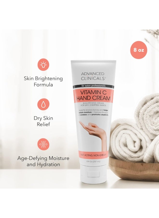 Advanced Clinicals Advanced Clinicals Vitamin C Body & Hand Lotion Moisturizing Skin Care Cream For Hands & Body – Intense Soothing & Hydrating Vitamin C Hand Cream Moisturizer For Dry Cracked Hands, Large 8 Fl Oz  - Image 3
