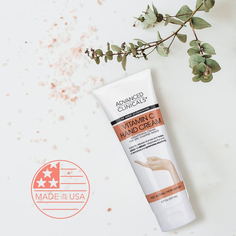 Advanced Clinicals لوشن الجسم واليدين فيتامين سي من أدفانسد كلينيكالز - كريم مرطب للعناية بالبشرة لليدين والجسم - كريم يد فيتامين سي مهدئ ومكثف ومرطب لليدين الجافة والمتشققة، 8 أونصة سائلة كبيرة - Image 4