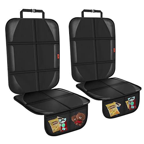 XHYANG Car Seat Protector,Auto Car Seat Protectors Baby Carseat Waterproof & Durable 600D Fabric for Child Baby Car Seat Mat Vehicle Pet Cover 2 Storage Pockets (2 Pack) - Image 1