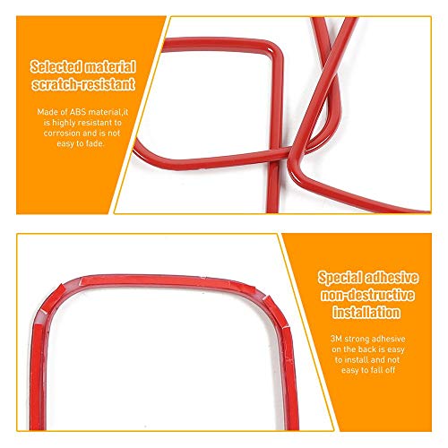 Hoolcar Air Conditioner Center Control AC Panel Vent Trim Cover for 2011-2020 Dodge Charger, Red - Image 3