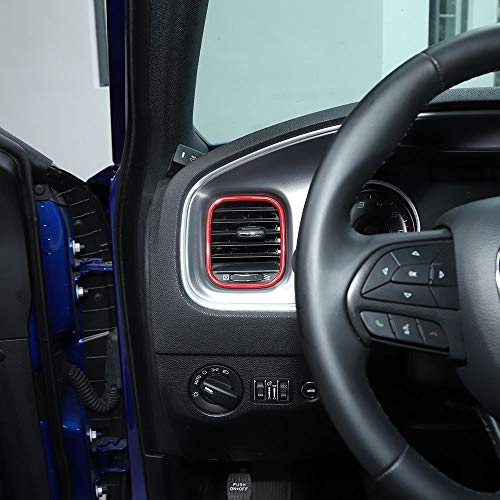 Hoolcar Air Conditioner Center Control AC Panel Vent Trim Cover for 2011-2020 Dodge Charger, Red - Image 4