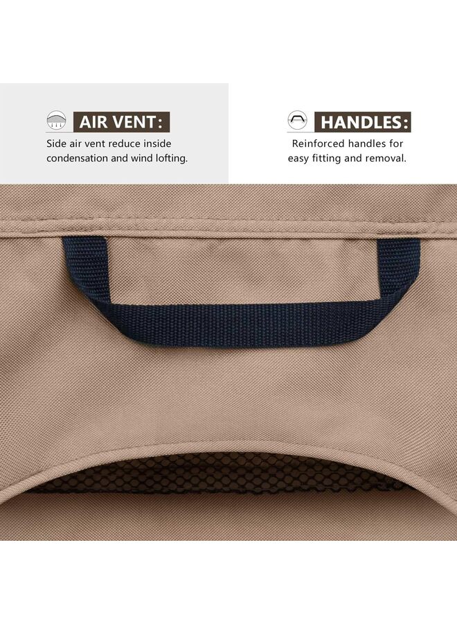 غطاء كرسي استرخاء خارجي مقاوم للماء، أغطية كراسي استرخاء خارجية متينة 600D، أغطية أثاث فناء مقاومة للأشعة فوق البنفسجية للأثاث الخارجي، 80 طول × 30 عرض × 31 ارتفاع بوصة (اللون: بني) - Image 3