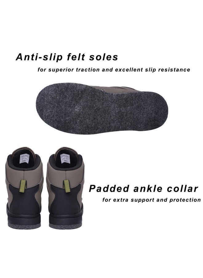 Kylebooker Men's Fishing Hunting Wading Boots Lightweight Anti-Slip Felt Sole Waders Shoes(Felt Sole,10) - Image 4