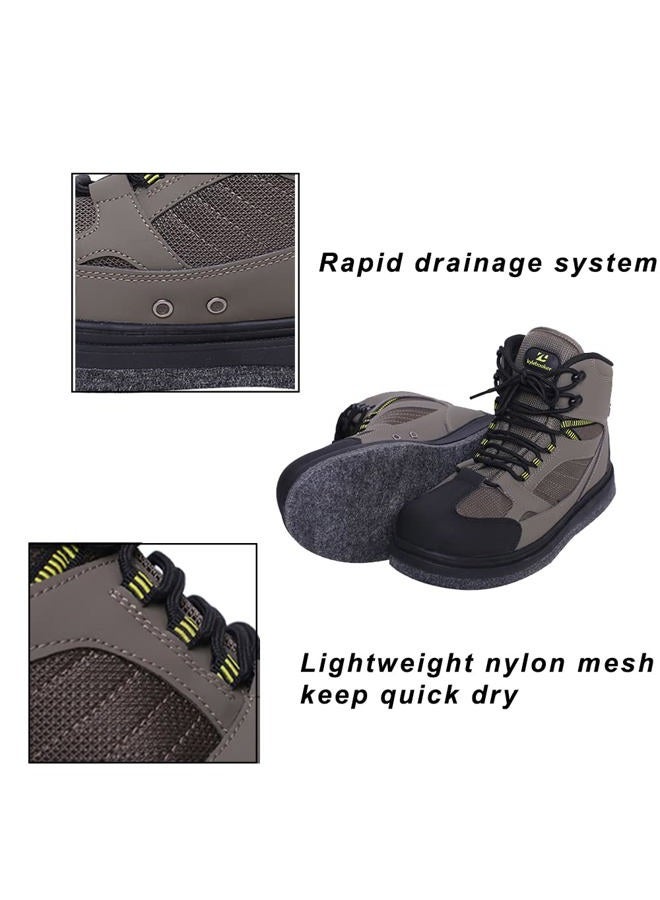 Kylebooker Men's Fishing Hunting Wading Boots Lightweight Anti-Slip Felt Sole Waders Shoes(Felt Sole,10) - Image 3