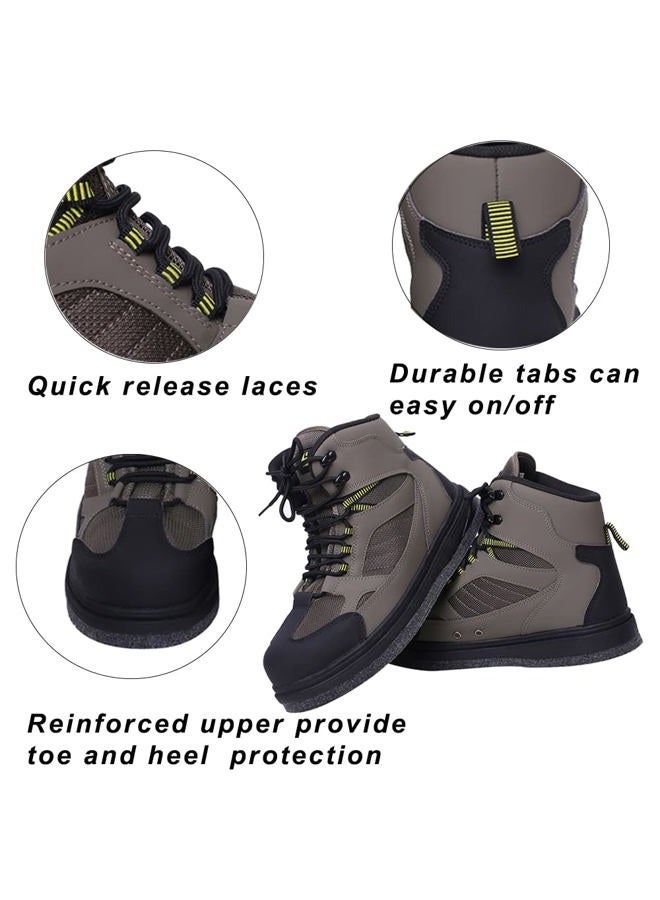 Kylebooker Men's Fishing Hunting Wading Boots Lightweight Anti-Slip Felt Sole Waders Shoes(Felt Sole,10) - Image 2