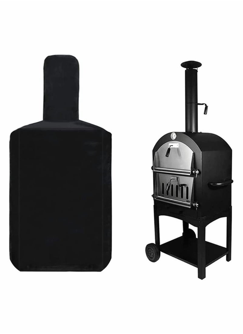 SYOSI Outdoor Pizza Oven Cover 210D Garden Black Protection Weather Resistant Dustproof BBQ Rain for Wood Fired Cha Rcoal Bread 165x65x45CM  - Image 1