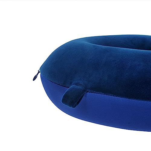 Makimoo Travel Neck Pillow, Top Memory Foam Pillow for Head Support, Ideal for Airplanes, Cars, and Home Recliners, Adjustable and Soft (Blue) - Image 5