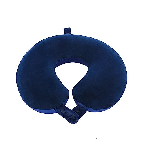 Makimoo Travel Neck Pillow, Top Memory Foam Pillow for Head Support, Ideal for Airplanes, Cars, and Home Recliners, Adjustable and Soft (Blue) - Image 2