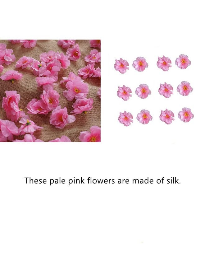 AISIBO Artificial Silk Cherry Blossom Flowers Heads, 50Pcs Artificial Cherry Blossom Flower, Cherry Blossom Fake Silk For Bridal Hair Clips Headbands Dress Diy Accessories Wedding Party(Pink)  - Image 3