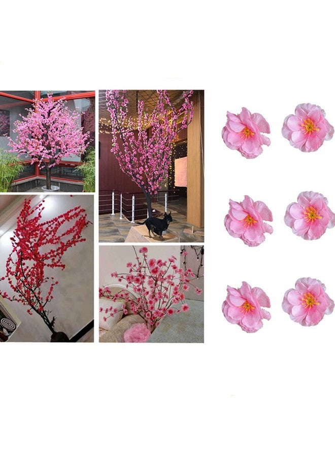 AISIBO Artificial Silk Cherry Blossom Flowers Heads, 50Pcs Artificial Cherry Blossom Flower, Cherry Blossom Fake Silk For Bridal Hair Clips Headbands Dress Diy Accessories Wedding Party(Pink)  - Image 5