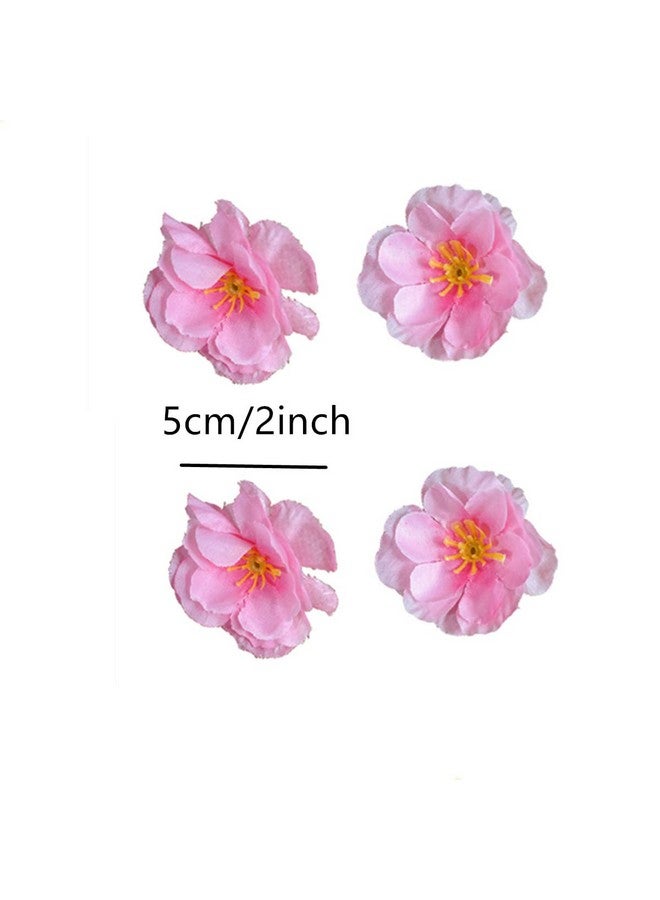 AISIBO Artificial Silk Cherry Blossom Flowers Heads, 50Pcs Artificial Cherry Blossom Flower, Cherry Blossom Fake Silk For Bridal Hair Clips Headbands Dress Diy Accessories Wedding Party(Pink)  - Image 2