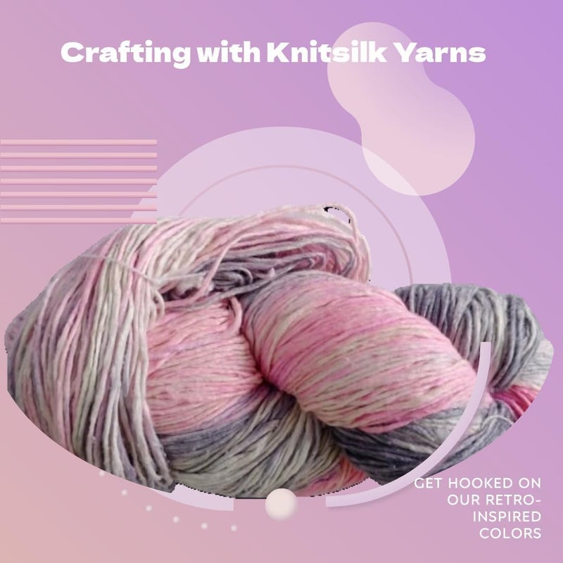 Knitsilk 100 Recycled Silk Roving and HandDyed Pure Mulberry Silk Yarn Perfect for Knitting Crocheting Weaving and More 100 gm225 Yards Denver Pack of 3 - Image 4