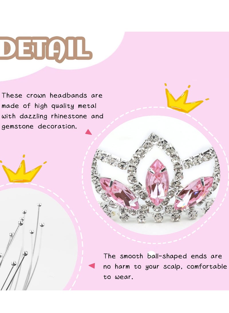 SYOSI 5 Pack Girls Crown Tiara, Sparkly Glitter Rhinestone Silver Metal Headbands, Wedding Hair Crowns Tiaras Clasps Princess Accessories for Kids Women Brides for Birthday Party - Image 5
