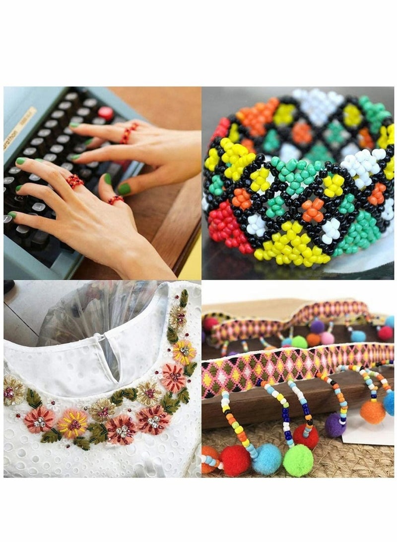 SYOSI Seed Beads for Jewelry Making Kit Bracelet Making Supplies with Glass Faceted Beads Hoop Earrings Copper Wire String and Charms for DIY Rings Waist Beads Earring Necklace Gift  - Image 5