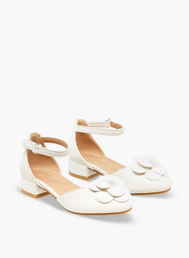 سيليست Girls Block Heel Ankle Strap Shoes