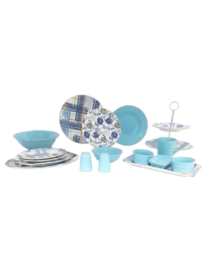 طقم عشاء بورسلين 43 قطعة تركى 6 طبق كبير 6 طبق صغير 6 طبق غويط كبير 6 بوله شوربه كبير 6 مج كافيه كبير 3 سرفيس 3 مقاسات شياله 2 دور طقم تقديم 4 قطع طبق فاكهه 2 ملاحه بوله سلطة كبيرة - Image 2