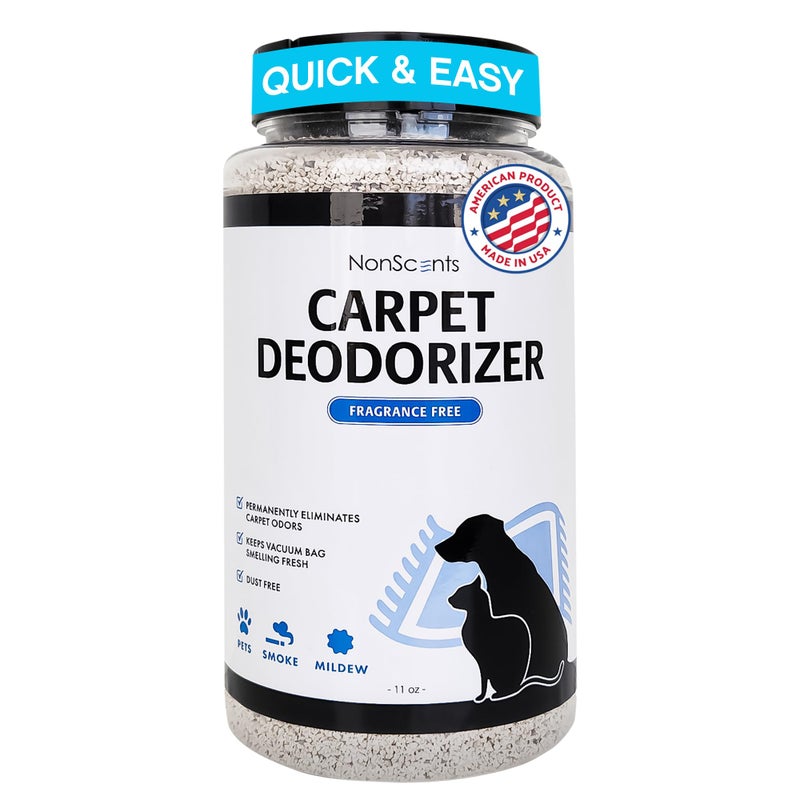 NonScents Carpet Rug Odor Eliminator Safe FragranceFree Pet Carpet Deodorizer Cat and Dog Smell Neutralizer Removes Pet Urine Odors Fresh Scent Powder in Pet Areas at Home