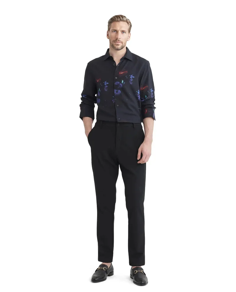Rare Rabbit Rare Rabbit Men Alvata Black Viscose Fabric Full Sleeve Regular Collared Button Closure Regular Fit Floral Print Shirt