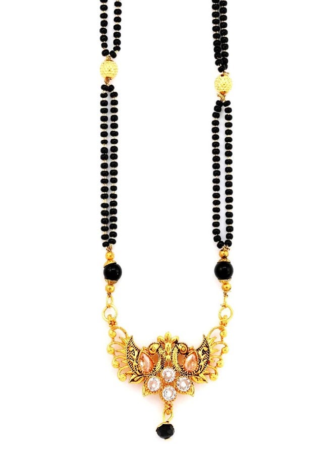 Untouched American Diamond Golden Matte Finish Mangalsutra For Woman - Image 1