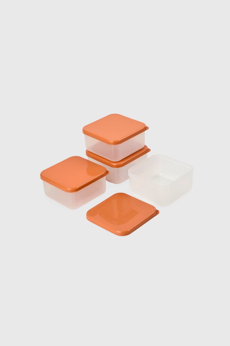 Alta 4 Pieces Mini Snack Containers Set, Brown - Image 2