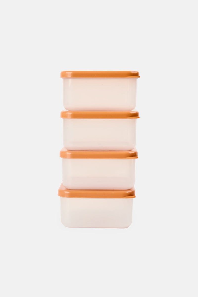 Alta 4 Pieces Mini Snack Containers Set, Brown - Image 1