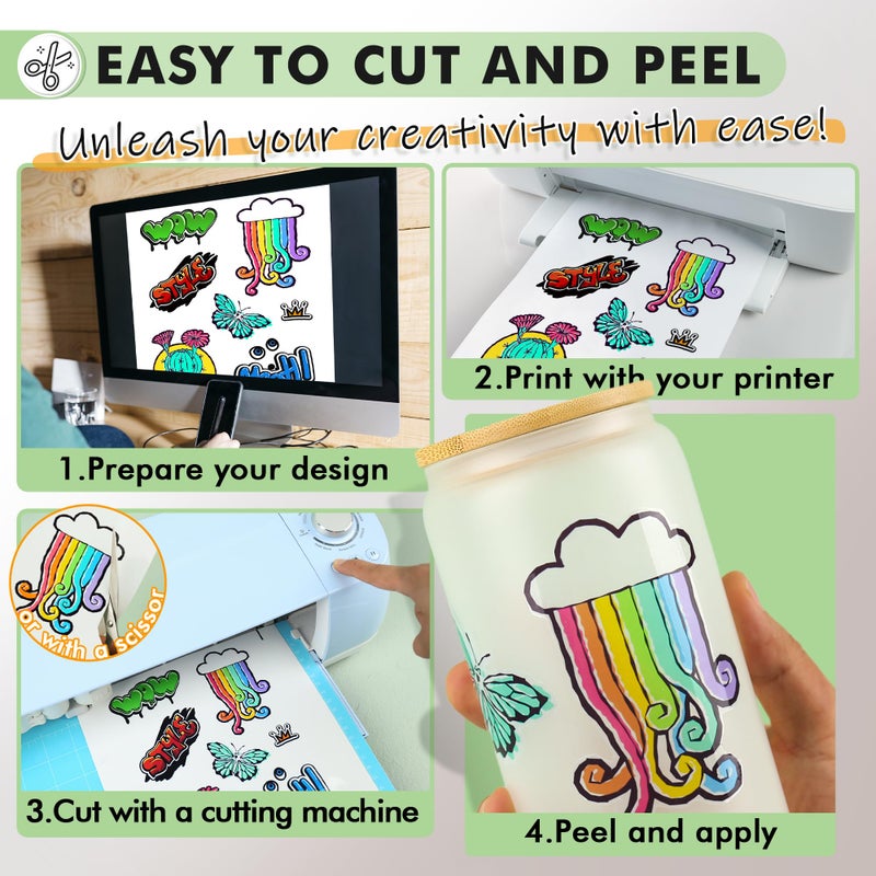 KOALA PAPER Koala 95% Clear Sticker Paper for Inkjet Printer - Waterproof Printable Vinyl Sticker Paper - 8.5x11 Inch, 15 Sheets, Transparent Glossy - Easy to Use for DIY Personalized Decals - Image 5