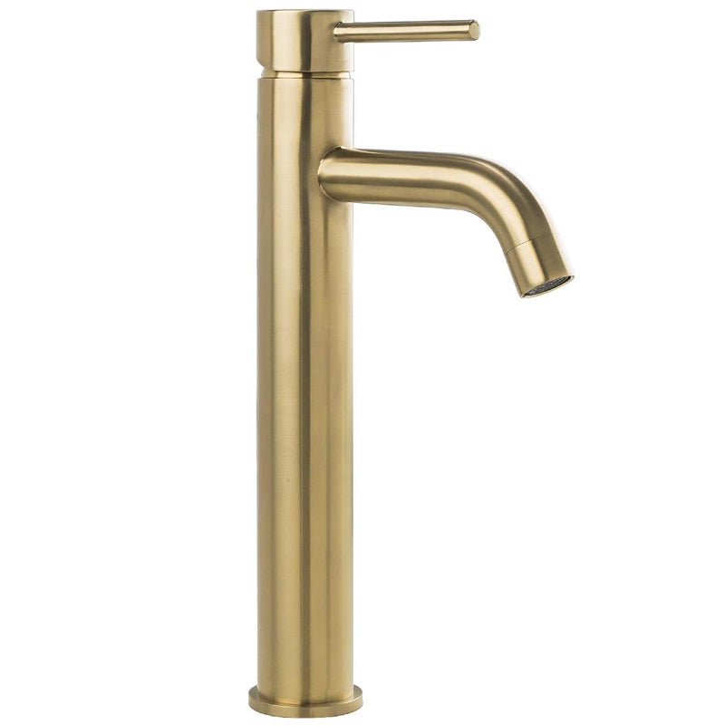 GAPPO Mono Basin Mixer Tap Single Lever Tall Counter Bathroom Sink Taps Lead Free, Brushed Gold - Image 1
