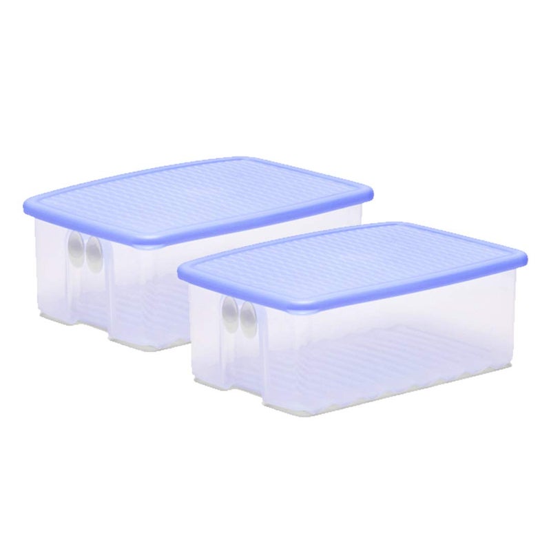 Tupperware Plastic Fruits And Vegetables Storer 16 Litre 2 Pieces Blue - Image 2