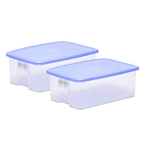 Tupperware Plastic Fruits And Vegetables Storer 16 Litre 2 Pieces Blue - Image 1