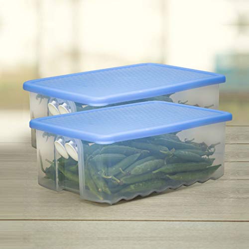 Tupperware Plastic Fruits And Vegetables Storer 16 Litre 2 Pieces Blue - Image 3