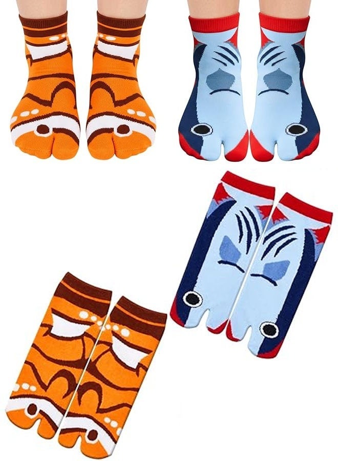 2 Pairs Funny Novelty Animal Socks Cotton  Toes Socks for Xmas Women Men Teenager - Image 1