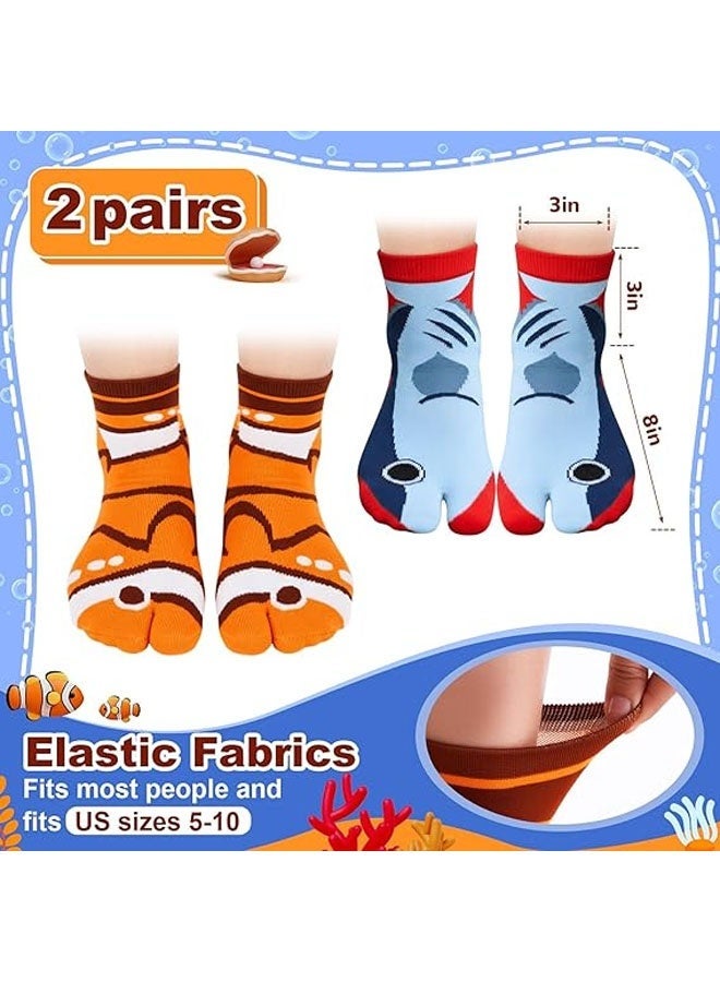 2 Pairs Funny Novelty Animal Socks Cotton  Toes Socks for Xmas Women Men Teenager - Image 2