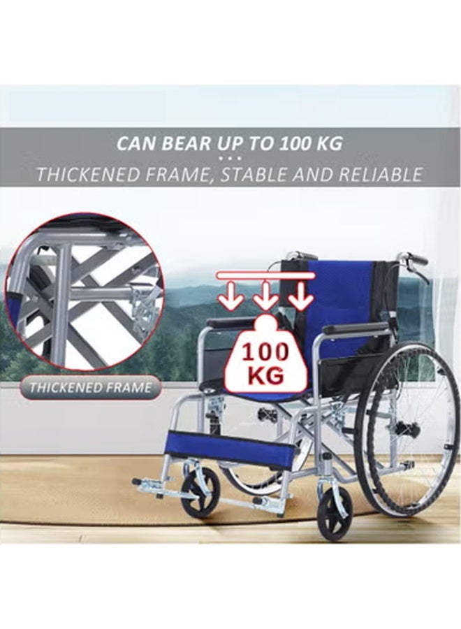 Cool Baby Portable Wheelchair Standard Manual wheelchairs Small Simple Folding Light Ultra Light Travel for The Elderly Trolley BL - Image 5