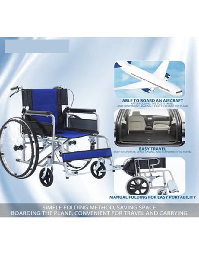 Cool Baby Portable Wheelchair Standard Manual wheelchairs Small Simple Folding Light Ultra Light Travel for The Elderly Trolley BL - Image 4