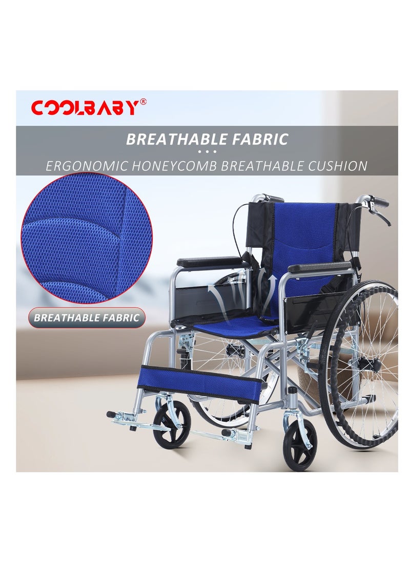 Cool Baby - Portable Wheelchair Standard Manual wheelchairs Small Simple Folding Light Ultra Light Travel for The Elderly Trolley BL - Image 1