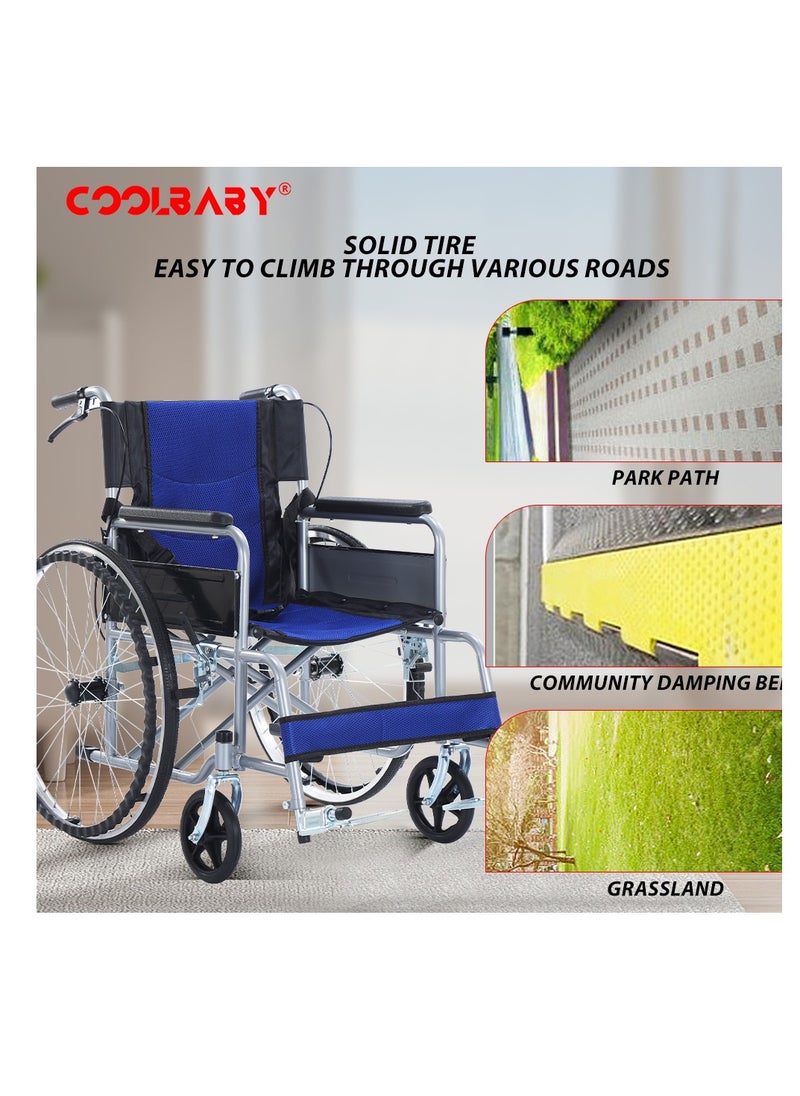 Cool Baby - Portable Wheelchair Standard Manual wheelchairs Small Simple Folding Light Ultra Light Travel for The Elderly Trolley BL - Image 1