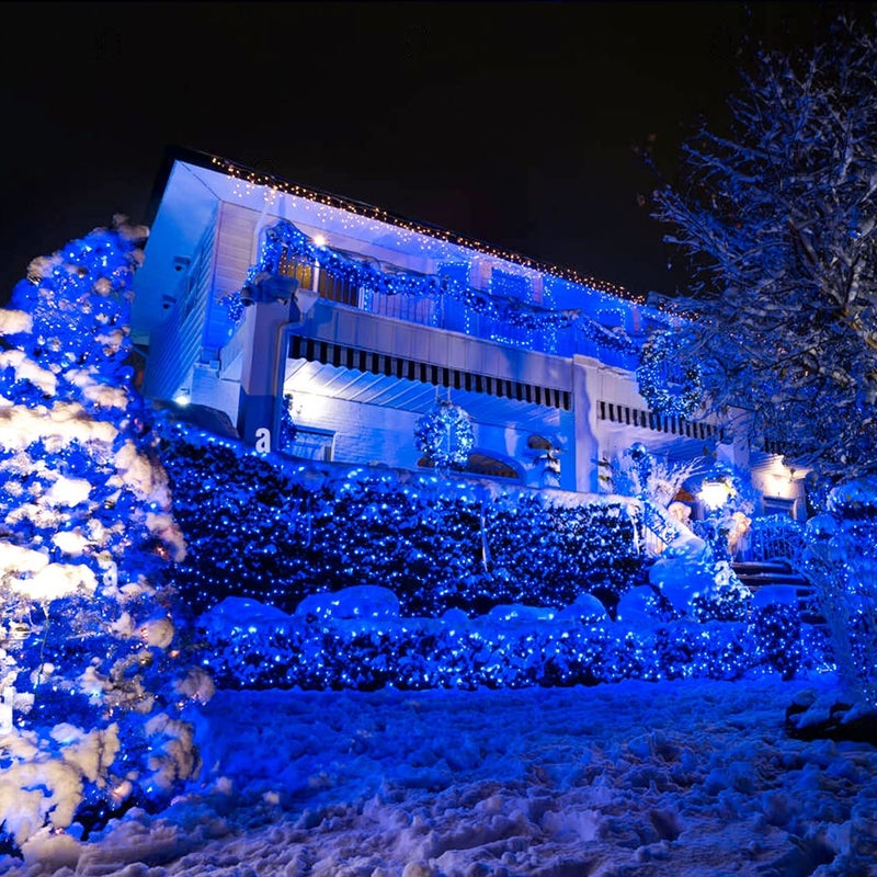 Gesto 20 متر أضواء سلسلة LED – قابس AC مقاوم للماء سلك نحاسي أزرق لأغراض تزيين المنزل، عيد الميلاد، الحديقة، الفناء، تزيين ديبافالي وديwali لأضواء الشرفة الخارجية - أزرق - Image 3