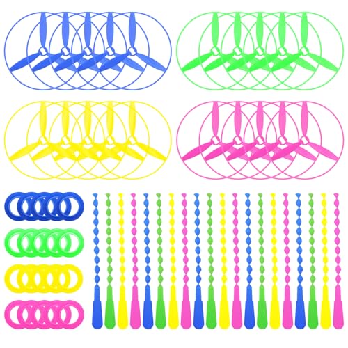 POPLAY 40 Sets Outdoor Toys Flying Discs Disc Flyer with Launchers for Party Favors Classroom Prizes Goodie Bags Stuffers for Kids - Image 1