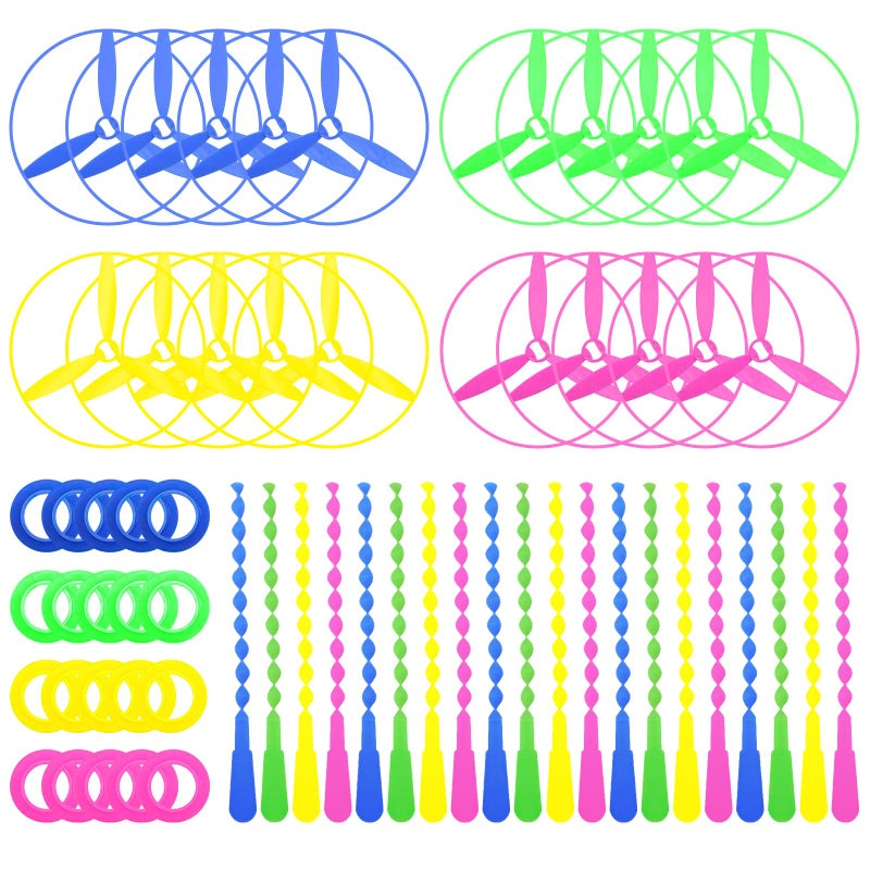 POPLAY 40 Sets Outdoor Toys Flying Discs Disc Flyer with Launchers for Party Favors Classroom Prizes Goodie Bags Stuffers for Kids - Image 3