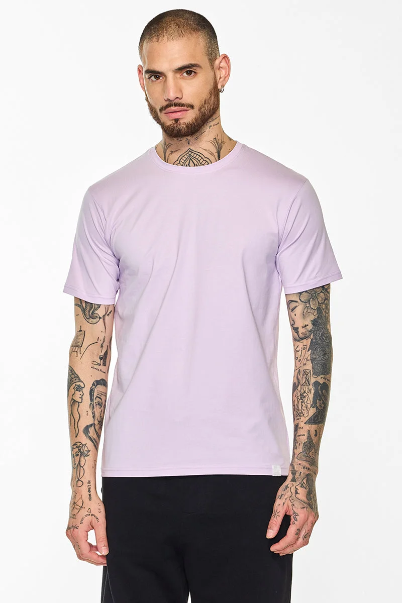 SNITCH  Lilac Solid Half Sleeve Slim Fit Casual T-Shirt for Men | Best Price UAE