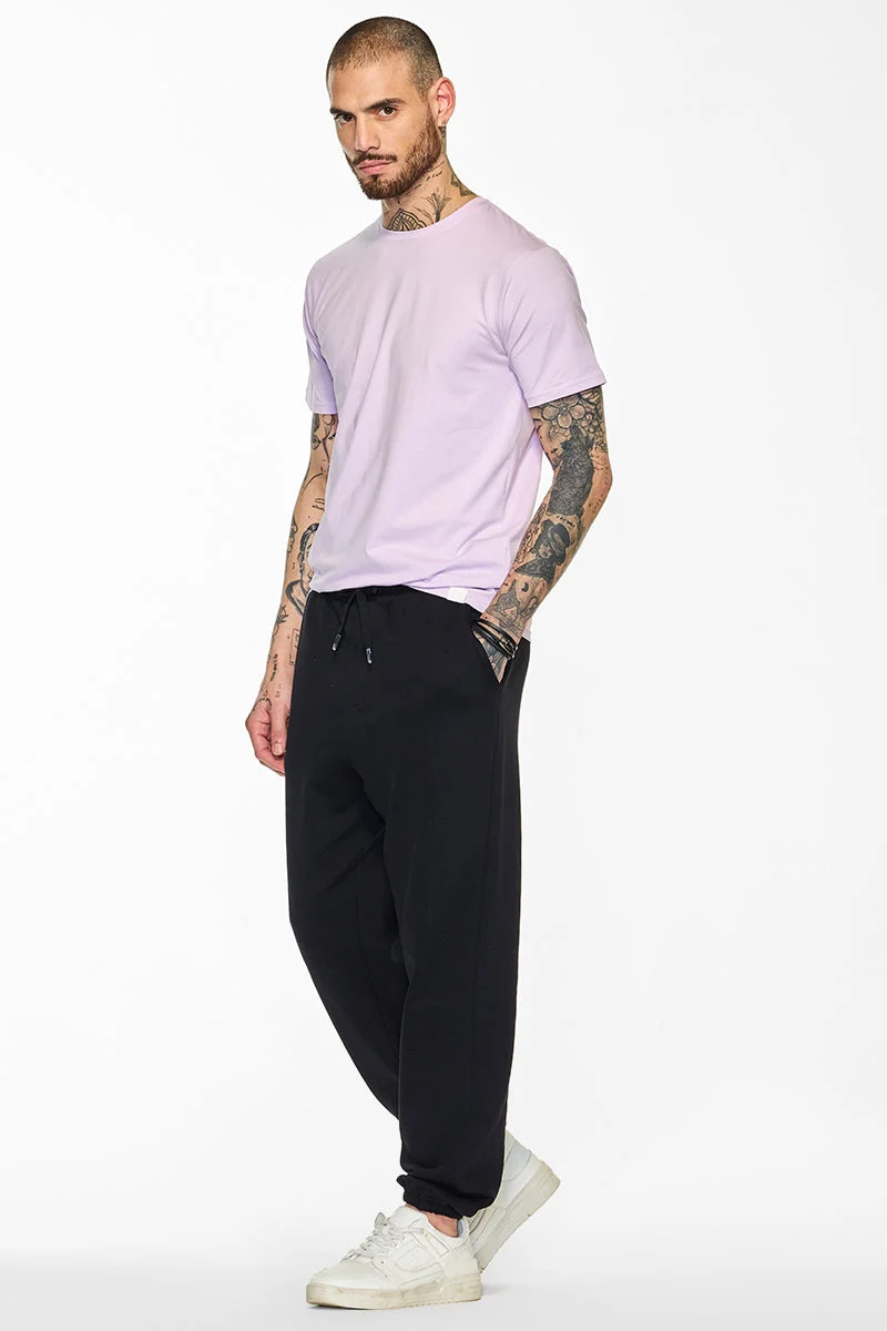 SNITCH  Lilac Solid Half Sleeve Slim Fit Casual T-Shirt for Men | Best Price UAE
