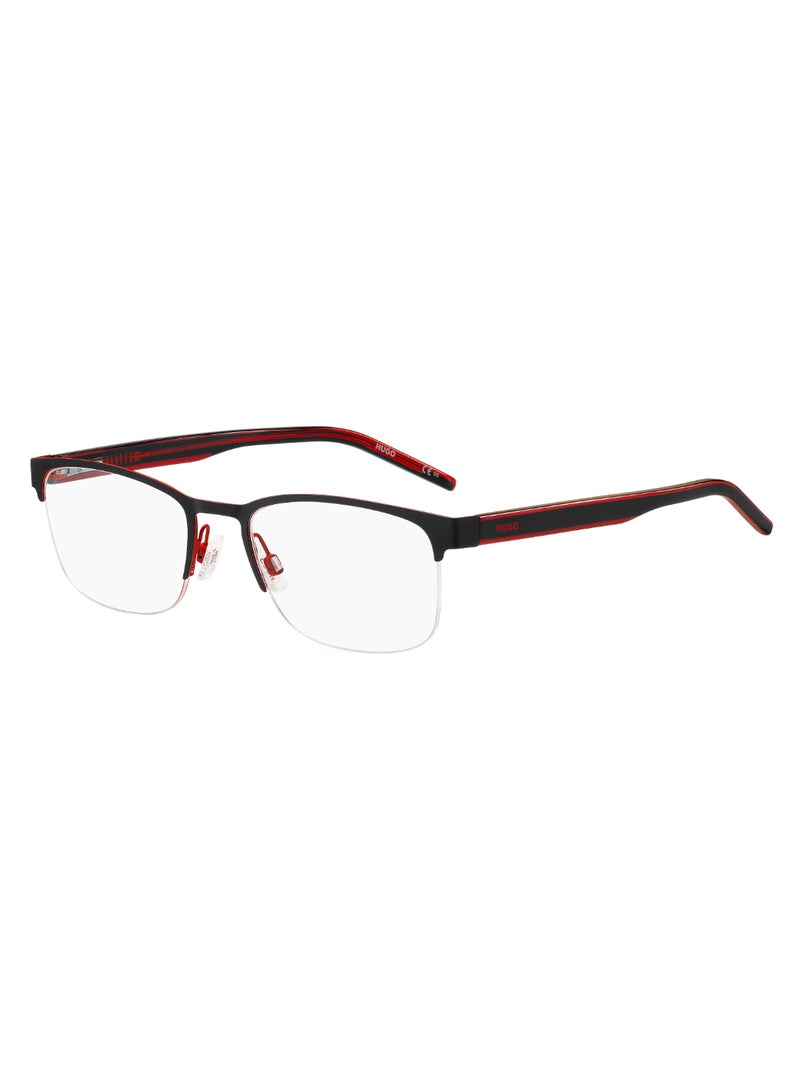 HUGO Men's  Rectangular Shape Acetate Sunglasses Hg 1247  37 - Lens Size: 36.9 Mm - Black Red - Image 1